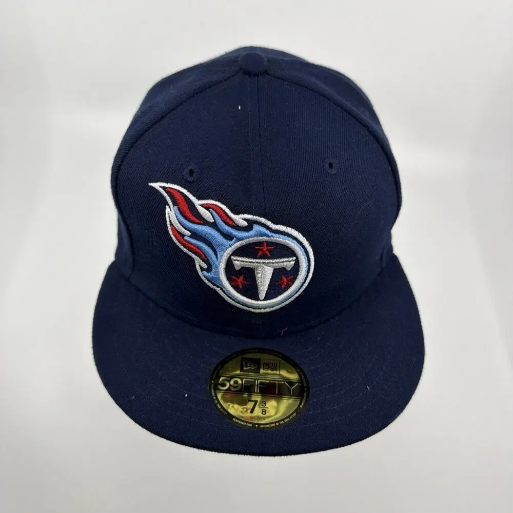 Tennessee Titans New Era 59FIFTY Fitted Hat 7 3/8 Blue NFL Baseball Cap New